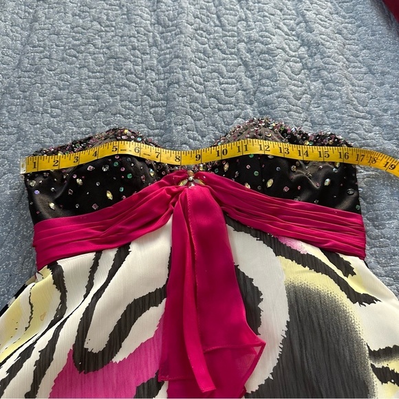 Blush Prom by Alexia Dress Strapless Zebra Print w/ Pink Sequins Formal Size 8 - Picture 9 of 11